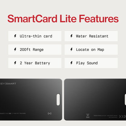 KeySmart SmartCard wallet tracker — compatible with Apple Find My app, rechargeable GPS Bluetooth finder for luggage tag and purse