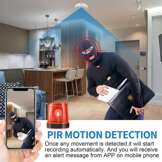 Home Security Spy Camera 1080P HD Smoke the Detector Hidden Camera WiFi Wireless Video Camera with App Control Night Vision Motion Detection Indoor Cam for Office, Pet