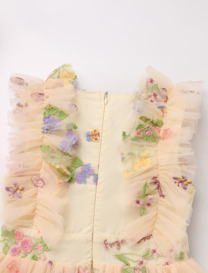 Dress — Confetti birthday princess with ruffle sleeves for girls 3-10T
