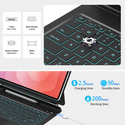 Keyboard case for Samsung Galaxy Tab S11 Ultra with floating magnetic stand and backlit keys