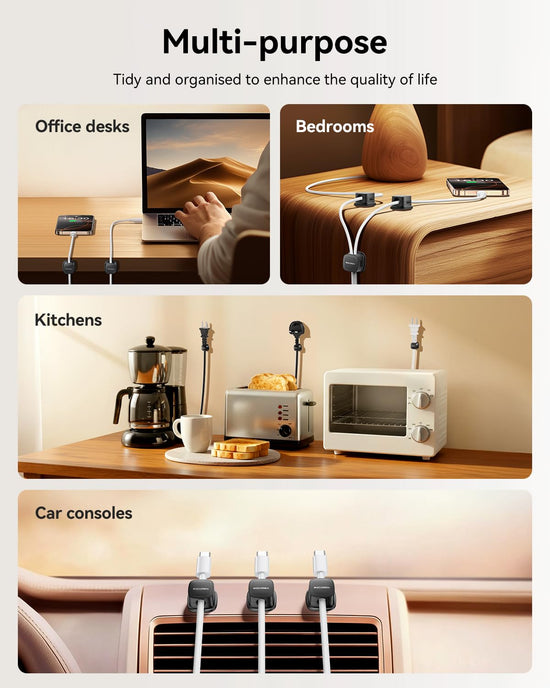 Rocoren magnetic cable clips — magnetic design for organized cables