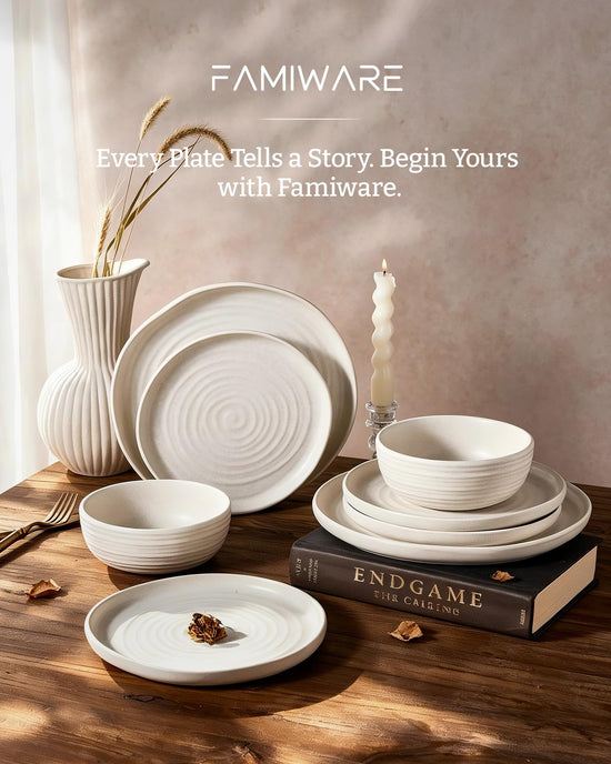 Famiware dinnerware set - Milkyway collection with 12, 18, or 24 pieces