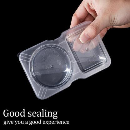 Qewro food storage container — double compartment with lids for sauces and snacks