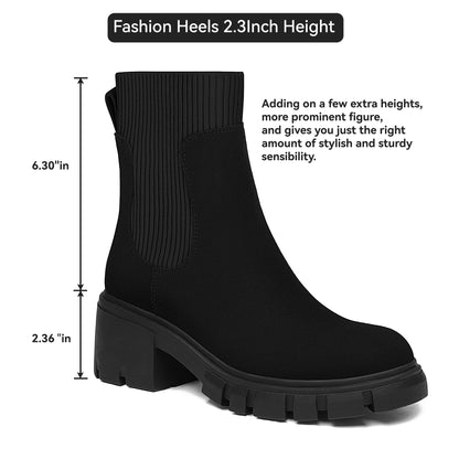Athlefit women's Chelsea boots — Fashion slip on platform ankle design