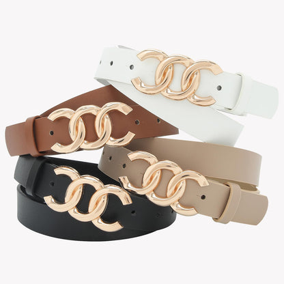 Pettata women belt — faux leather with gold buckle