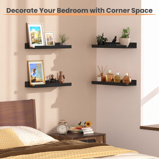 upsimples floating shelves - set of 6 for wall