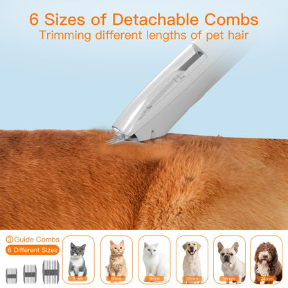AIRROBO dog grooming vacuum with 7 grooming tools and 12000Pa suction power.