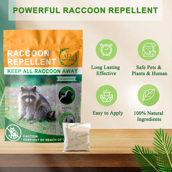 Natural raccoon repellent granules — eco-friendly and non-toxic formula with oils