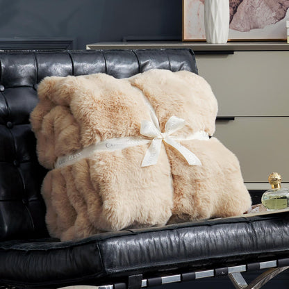 Faux fur throw blanket — cozy bliss softness