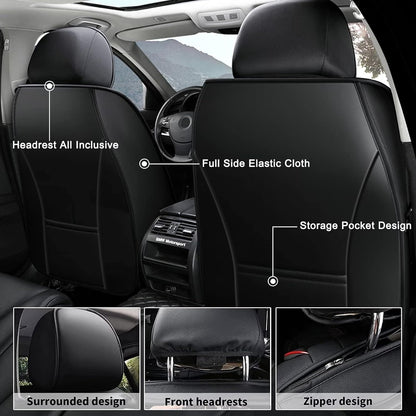 AOMSAZTO vehicle seat cover - custom fit for Audi Q5 2009-2026 black faux leather