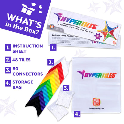 HyperTiles hyperbolic building toy — 3D adventure with 48 tiles and 80 connectors by Fun In Motion Toys