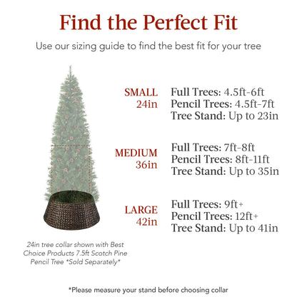 Best Choice Products tree skirt — woven hyacinth with cord cut-out