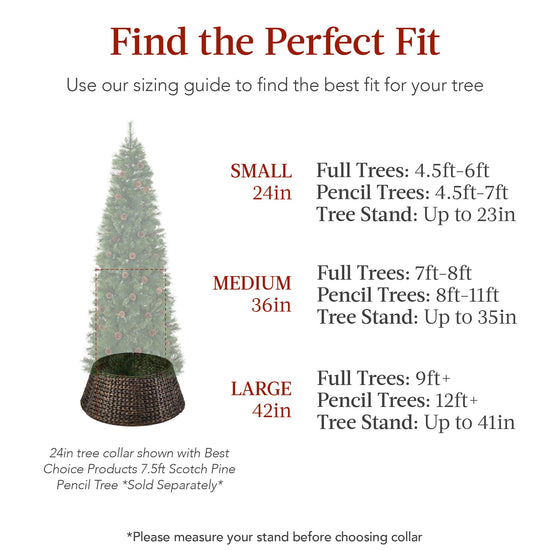 Best Choice Products tree skirt — woven hyacinth with cord cut-out