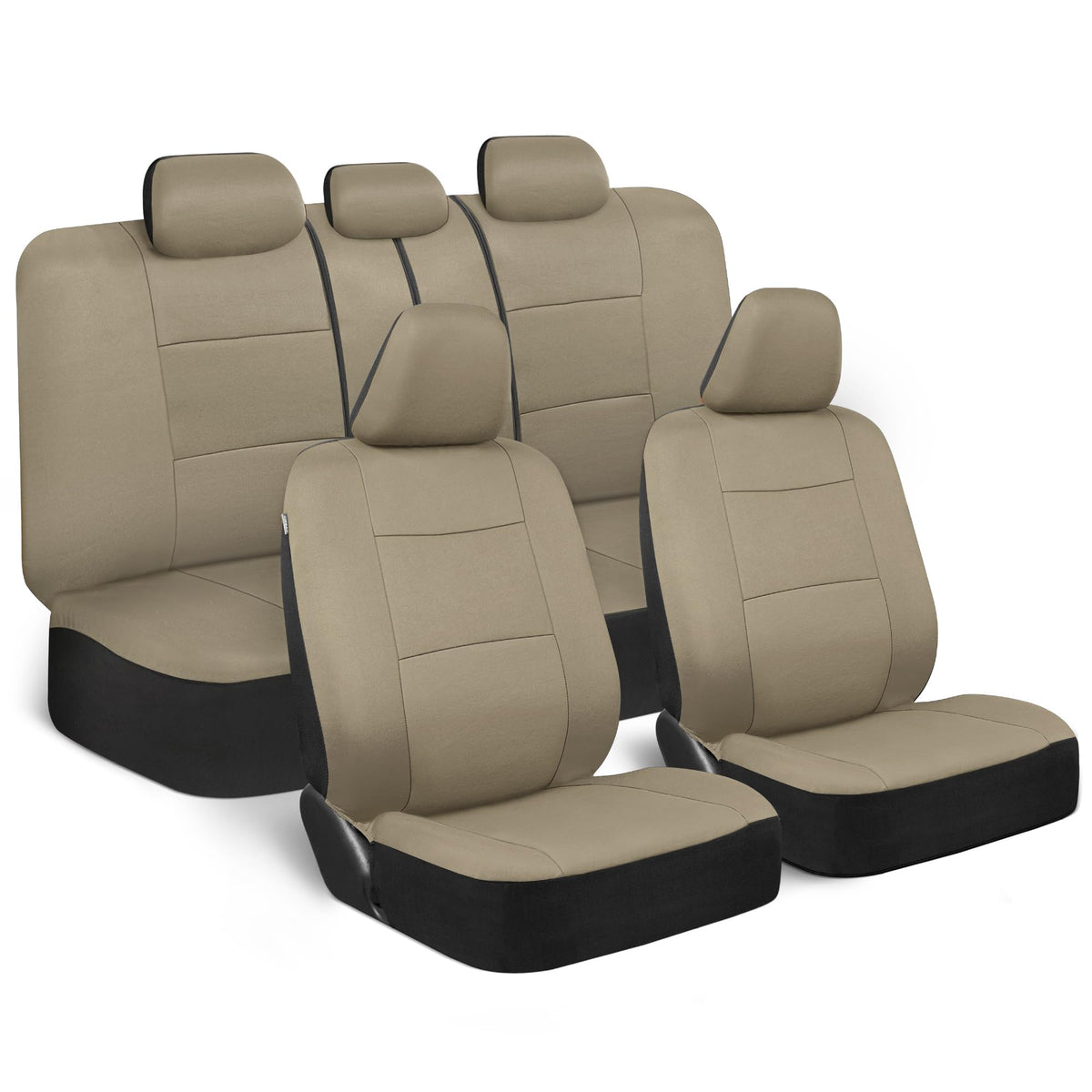 BDK PolyPro car seat covers - Full set in solid beige for front and rear seats