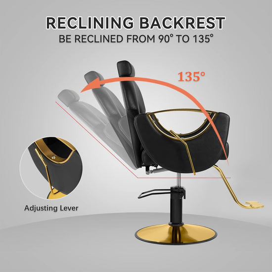 Dangvivi Barber Salon Chair for Hair Stylist,Height Adjustable Hair Chair with Professional Hydraulic PUM,Multi-Function Shampoo Tattoo Beauty Salon Hairdresser Armchair for Barbershop(Black)