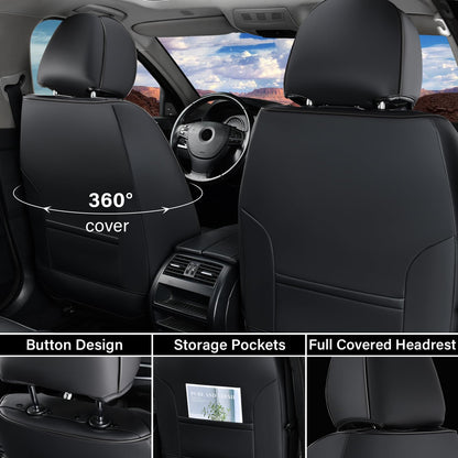Coverado seat covers — waterproof nappa leather car seat covers for front seats