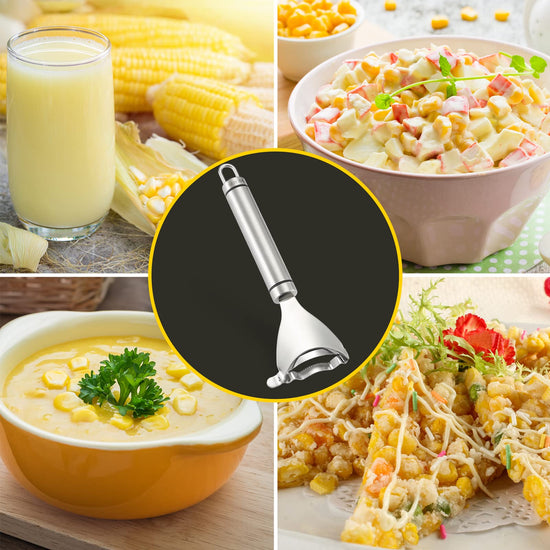 Corn peeler - stainless steel design with quick corn kernel removal tool