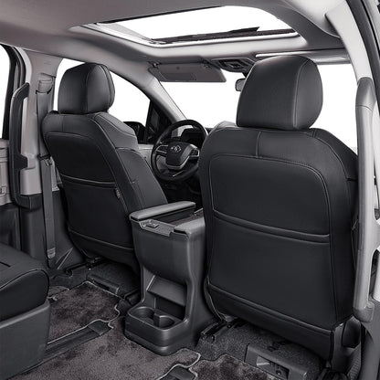 EKR Sienna seat covers — leather black for Toyota Sienna 2021-2026, front and rear row