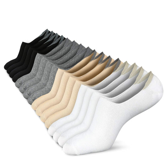 wernies no show socks - non slip low boat line 4/8 pairs