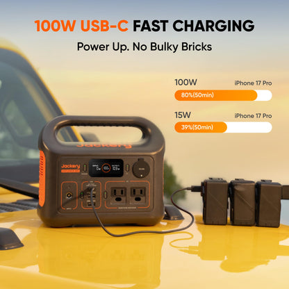 Jackery electricity generator — portable power station with LiFePO4 battery