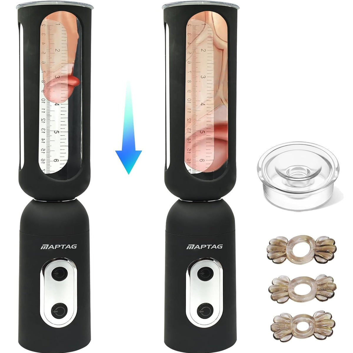 Medical-Grade Vacuum Erection Device for Erectile Electric Penis Enlarge Vacuum Pump with 4 Suction Male Genitalia Enlargement Rechargeable Automatic High-Vacuum Penis Enlargement Extend Pump