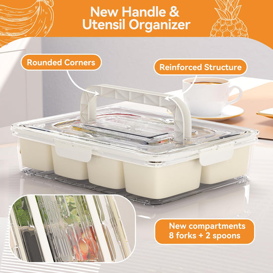 Dimber Snackle Box — Divided serving tray with lid and handle