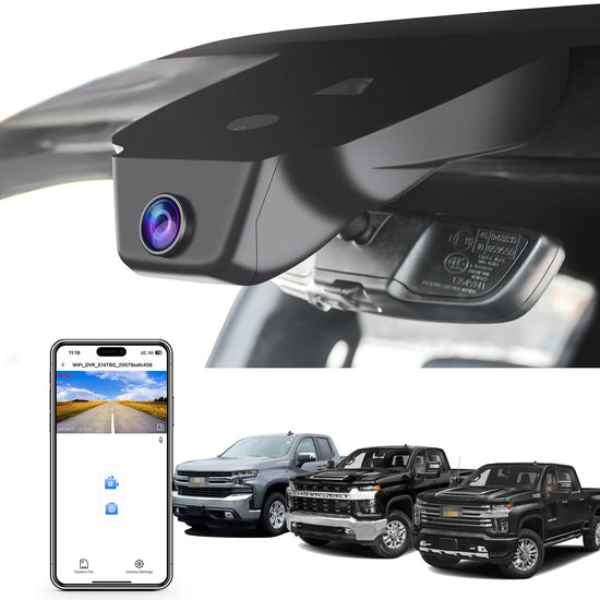 Mangoal 4K dash cam with GPS, WiFi and 64GB card for Chevy Silverado 1500/2500/3500 HD 2022-2026 model C