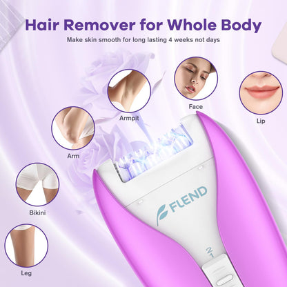 Silent Epilator for Women, 2-Speed Facial & Body Hair Remover, Smooth Glide Technology, for Face, Legs, Bikini & Arms