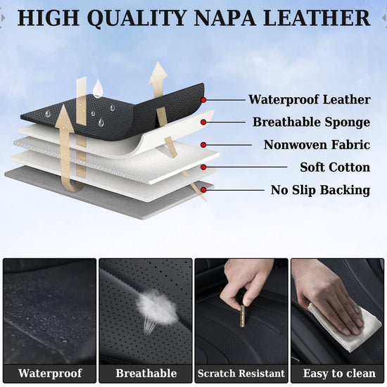 Coverado car seat cover — breathable nappa leather and waterproof design