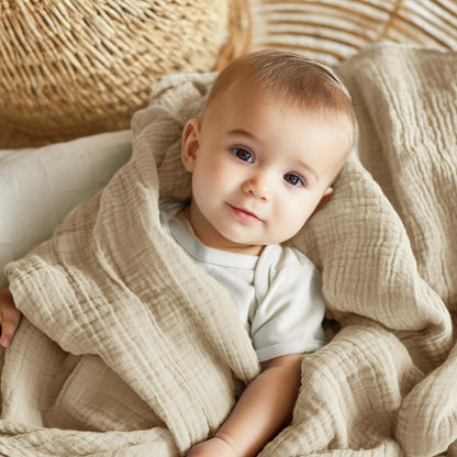 EMME cotton muslin throw blanket — breathable and lightweight design
