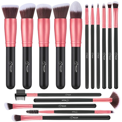 Cosmetic brush set — 16 pcs bestope pro synthetic foundation and eye brushes