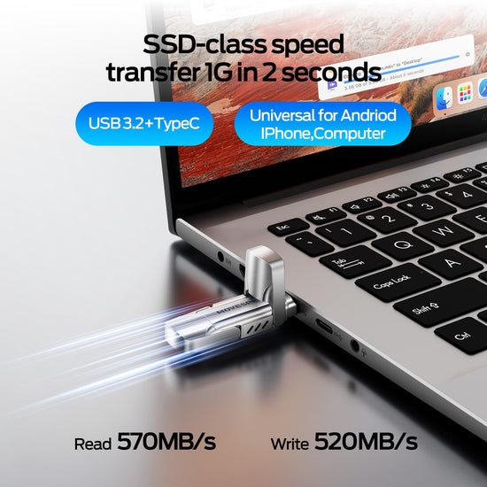 Flash drive — 1TB solid state with dual port compatibility for multiple devices