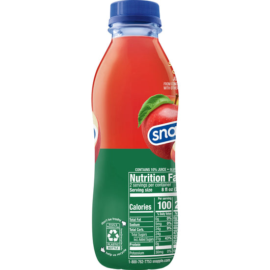 Juice and juice drink — Snapple apple juice, 16 fl oz, pack of 12 bottles