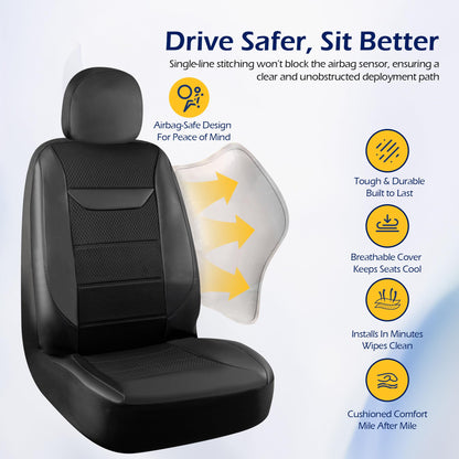kingphenix vehicle seat covers - memory foam and breathable mesh fabric