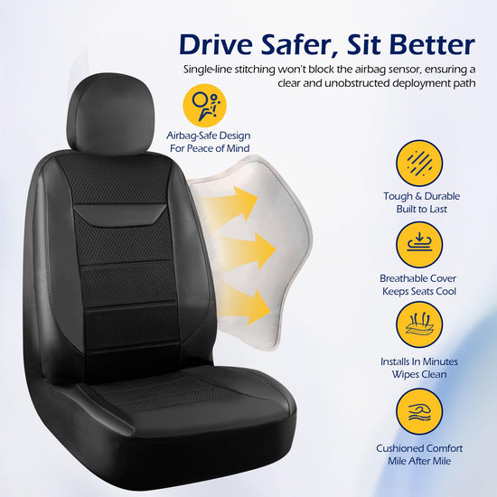 kingphenix vehicle seat covers - memory foam and breathable mesh fabric
