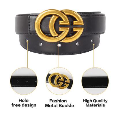 Aurolran women's leather belt — stylish buckle design for versatile wear