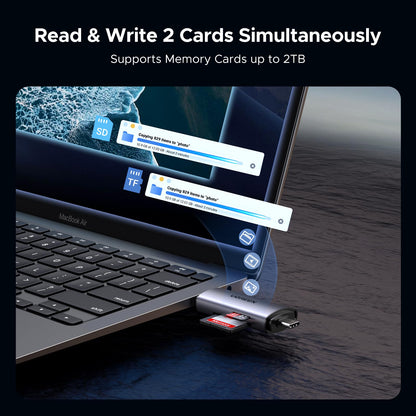UGREEN memory card reader — 2 in 1 USB C and USB 3.0 compatibility with devices