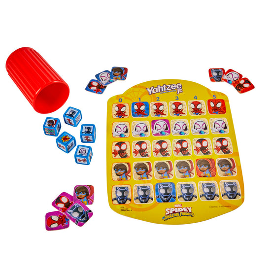 Board game — Hasbro Gaming Spidey and His Friends Yahtzee Jr. Marvel Edition for kids aged 4 and up
