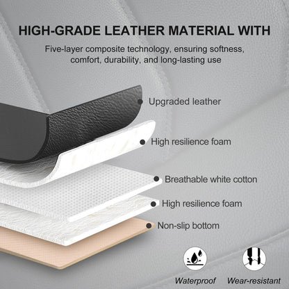 BOPUOVRE vehicle seat cover — PU leather with anti-slip design and storage pocket