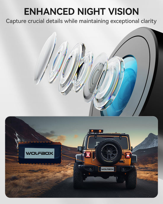 WOLFBOX G900 onboard camera — 4K front and 2.5K rear with smart touch screen