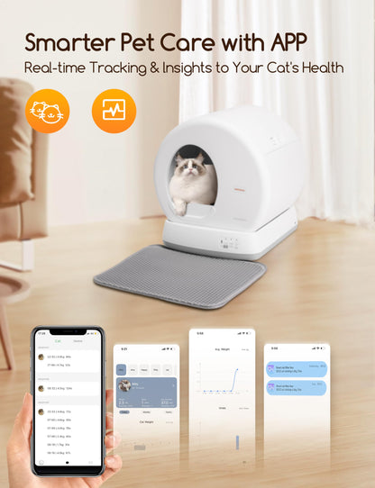 MeoWant litter box — self-cleaning with APP control and safety protection features