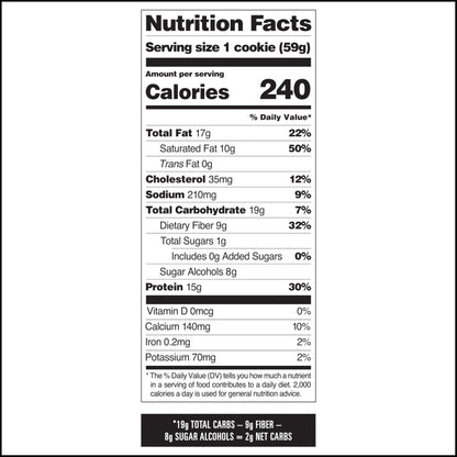 Quest Nutrition cookie — chocolate chip flavor