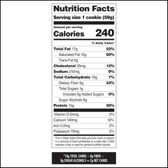 Quest Nutrition cookie — chocolate chip flavor