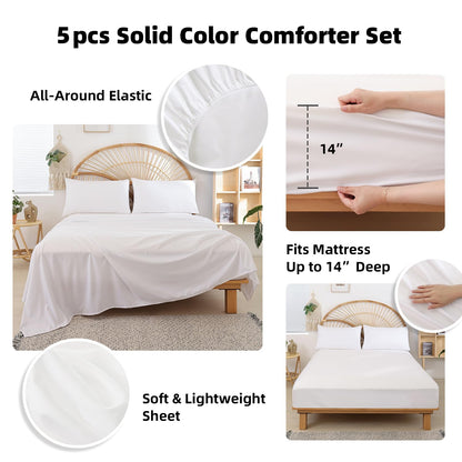Bedding set — Lightweight microfiber boho queen set with sheets and pillow shams