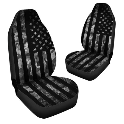 gearider vehicle seat cover - black camouflage with USA flag print, waterproof design