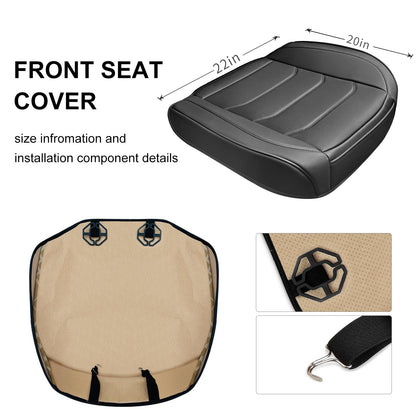 BOPUOVRE vehicle seat cover — PU leather with anti-slip design and storage pocket