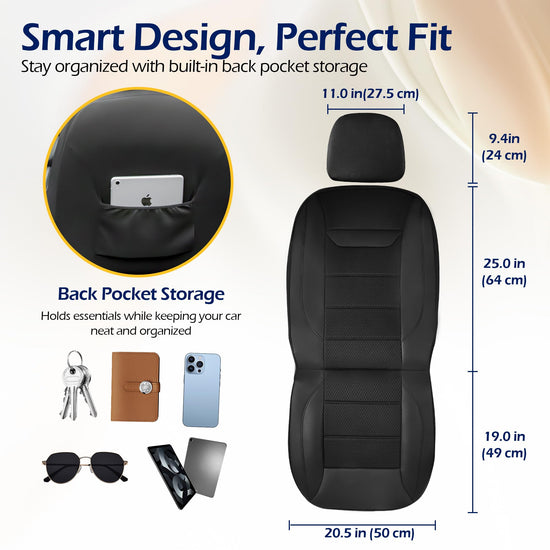 kingphenix vehicle seat covers - memory foam and breathable mesh fabric