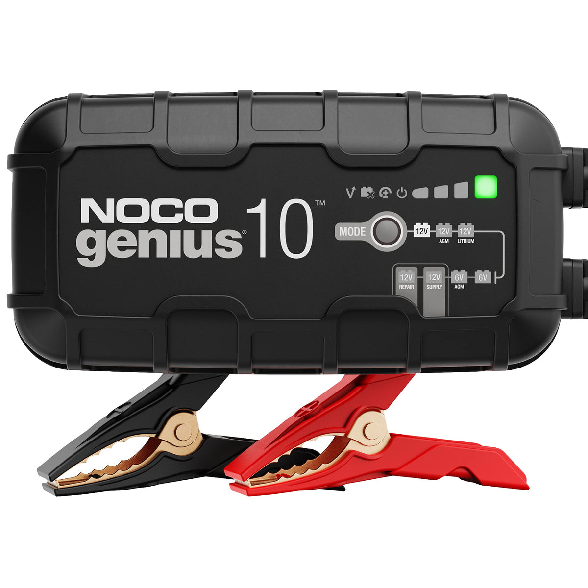 NOCO genius10 battery charger — 10A smart charger with desulfator and temperature compensation