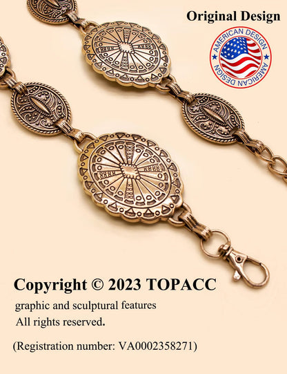 APPAREL_BELT — TOPACC western metal concho belt for women and cowgirls