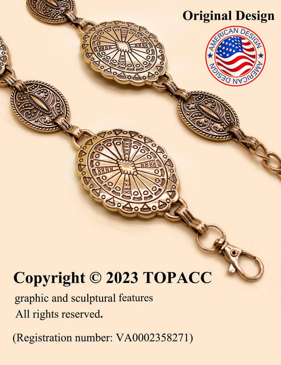 APPAREL_BELT — TOPACC western metal concho belt for women and cowgirls